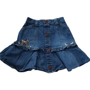 Y2K Gymboree Horse Ruffle Denim Skirt Skort Sz 4T